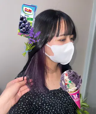 セミロング カラー 岡山ハイトーン・ ルーツカラー/こもものヘアスタイル