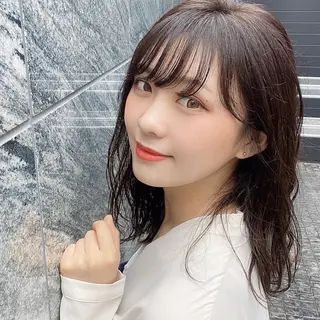 ミディアム カラー ヘアアレンジ 外苑前NO.1艶髪 透明感カラーのヘアスタイル