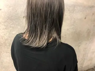 セミロング カラー パーマ ヘアアレンジ メンズ ツヤ髪 /髪質改善 松岡将太郎のヘアスタイル