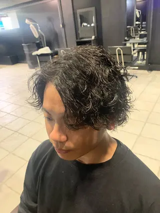 ミディアム メンズ メンズパーマ/難波/ 心斎橋　室園亮佑のヘアスタイル