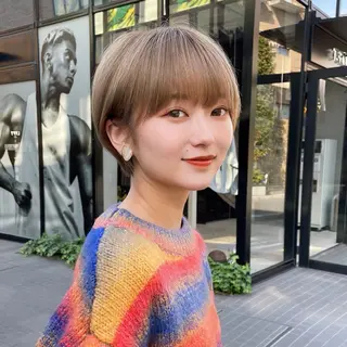 ショート カラー ブリーチなし/暖色/ 透明感/ririkaのヘアスタイル