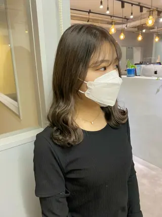 ミディアム カラー きよはらちさき🍑 柔らかカラー🌱🫧のヘアスタイル
