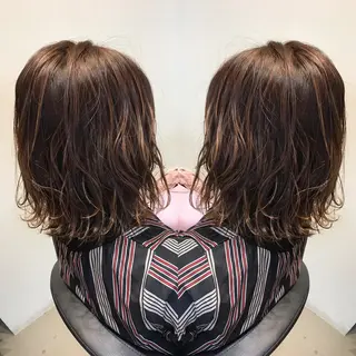 ミディアム カラー 大久保 隆蔵のヘアスタイル