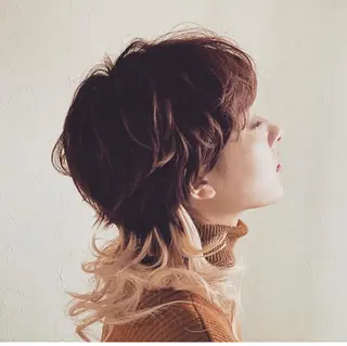 ショート カラー 🪐SOURCE 塚口　シマブクロ🪐のヘアスタイル