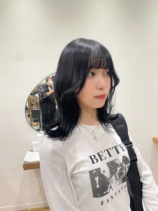 セミロング カラー ブリーチカラー ボブカット🫧のヘアスタイル