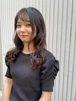 セミロング パーマ an-t   branche所属・韓国風/コテ巻き風パ ーマ るい❤️‍🔥のヘアスタイル