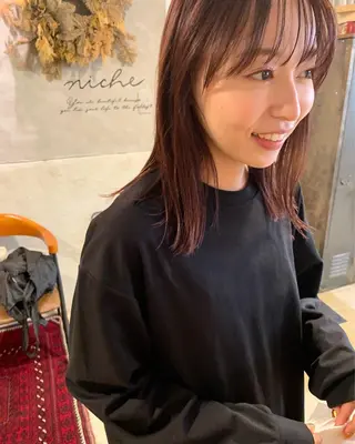 セミロング カラー 落合 妙佳のヘアスタイル