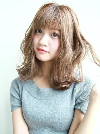 ミディアム カラー ヘアアレンジ パーマ 🌿flencia 丸　和博🌿のヘアスタイル