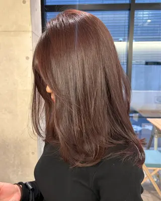 セミロング カラー レイヤー/柔色 カラー/SAkiのヘアスタイル