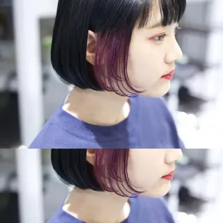 ミディアム カラー ill.所属・ill［イル］大須 ダブルカラー髪質改善のヘアスタイル