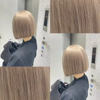 ミディアム カラー 艶髪グレージュ特化/ CHIKARAのヘアスタイル