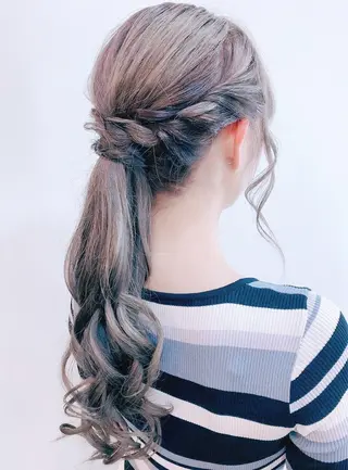 ロング カラー ヘアアレンジ 🍀アレンジ簡単ヘア ☘️石田万里奈🍀のヘアスタイル