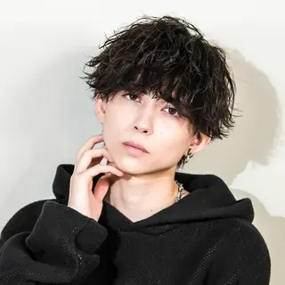 ミディアム カラー パーマ メンズ シースルーマッシュ/ メンズ/KYOHEIのヘアスタイル