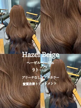 ロング カラー 梅田/ベージュ／ 艶カラー／三宅空翔のヘアスタイル