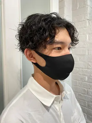 ショート パーマ メンズ 🍀透明感抜群🍀/ ハイトーンカラーのヘアスタイル