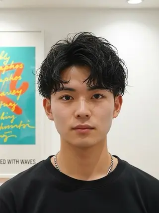 ショート パーマ メンズ メンズカット✂️ スキンフェード伊藤陸のヘアスタイル