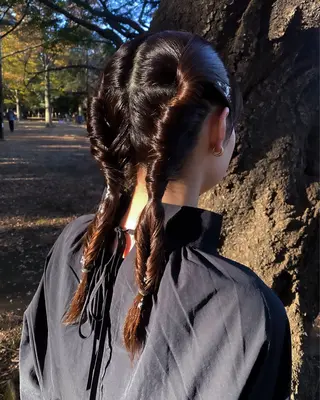 ロング カラー ヘアアレンジ Repos by moi所属・RINA/特殊ヘア/ 高発色ワンカラーのヘアスタイル