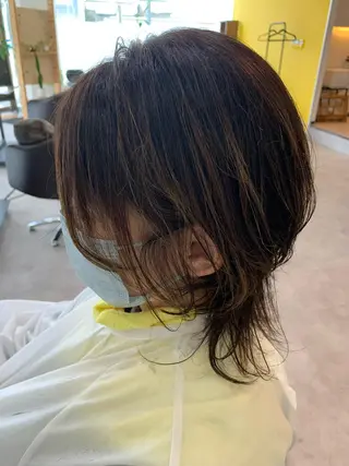 ミディアム パーマ ufufu所属・境 菜摘のヘアスタイル