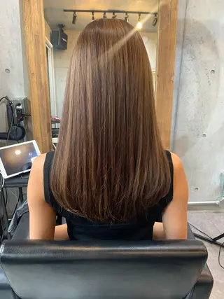 セミロング カラー 柔らかブラウン/顔周 りレイヤー♡ユウシのヘアスタイル