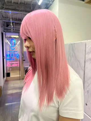 セミロング カラー 渋谷🎨エクステ× ブリーチ特化🎨レンのヘアスタイル