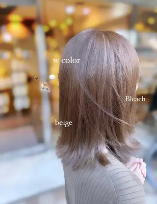 ミディアム カラー こすが あかりのヘアスタイル