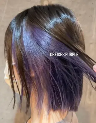 ショート カラー ボブ/インナーカラー ショート/佐野祥子のヘアスタイル