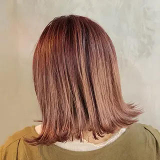 ミディアム カラー ブリーチ/美髪矯正 垢抜けヘア/そらのヘアスタイル
