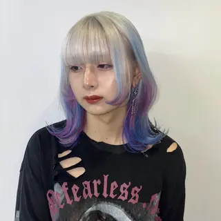 セミロング カラー Ren. 🦋デザインカラーのヘアスタイル