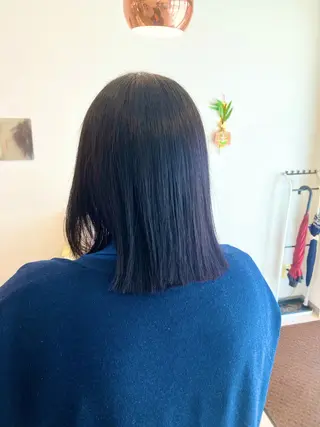 ミディアム パーマ ブリーチ毛縮毛矯正 長谷川のヘアスタイル
