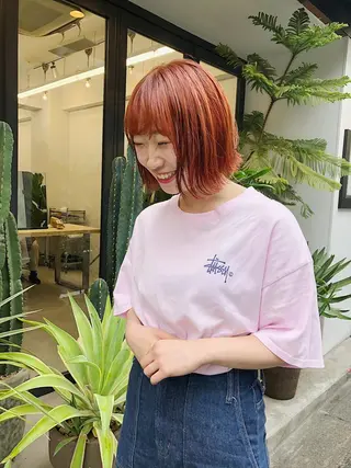 ミディアム カラー ヘアアレンジ flamme Annaのヘアスタイル