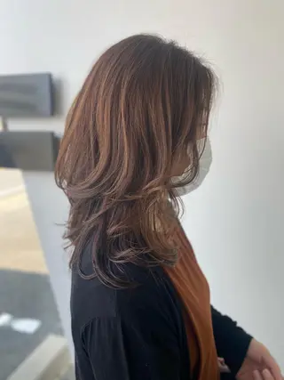 セミロング カラー ase.糸島店所属・UEDA AYAのヘアスタイル