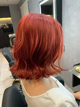 ミディアム カラー 透明感/ブリーチ縮毛 /髪質改善/星野純一のヘアスタイル