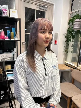 セミロング カラー REINA☁️透明感 カラー/ぷつっと♡のヘアスタイル