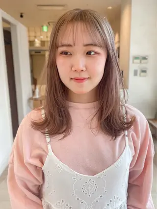 ミディアム ✨艶髪／透明感カラー ミユ💜のヘアスタイル
