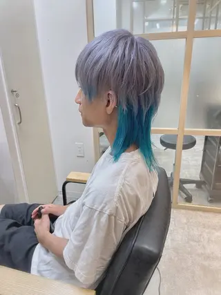 ミディアム カラー メンズ EMANON新宿南口所属・🦄中性ウルフ ☁️Shiori🦄のヘアスタイル
