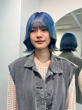 ミディアム カラー 横浜/ハイトーン AO。りんのヘアスタイル