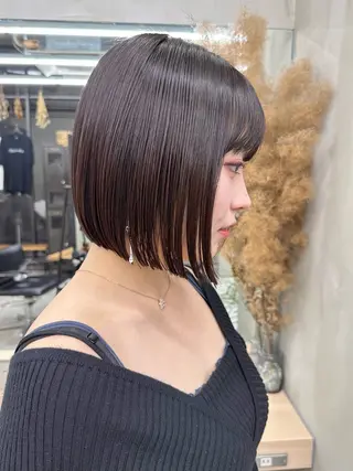 ショート 切りっぱなしボブ/ 小顔ボブNANAのヘアスタイル