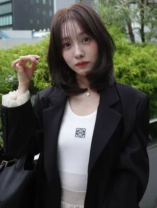 ミディアム ショート/レイヤー カット/ミサキ💐のヘアスタイル