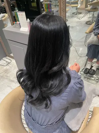 セミロング カラー 顔周り\エクステ\ 透明感カラー\まりんのヘアスタイル