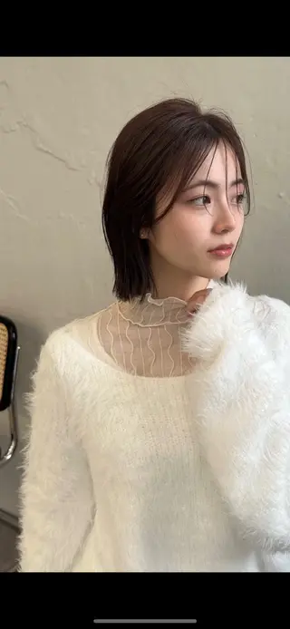 ショート aoi/暖色カラー/ プツッとボブ🎀のヘアスタイル