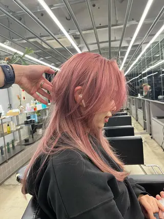 セミロング カラー ダブルカラー/ ケアブリーチ/クニトのヘアスタイル