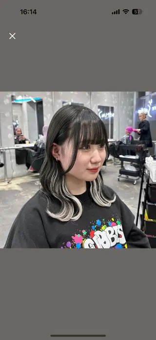 セミロング カラー ヘアアレンジ 🥀モテ暖色× エクステ🥀あかりのヘアスタイル