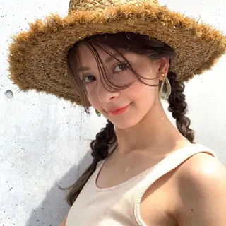 セミロング カラー ヘアアレンジ 韓国ヘア /男女❄️ 細江 美紅のヘアスタイル