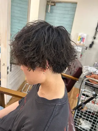 ショート パーマ メンズ CECIL hair なんば店所属・メンズパーマ 艶髪☆店長☆有馬のヘアスタイル