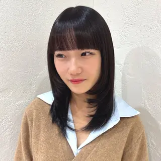 セミロング カラー 艶髪/柔らかカラー /アレンジ🪞あまにのヘアスタイル