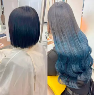 ミディアム 暖色カラー❤️横浜 エクステらん🦖のヘアスタイル