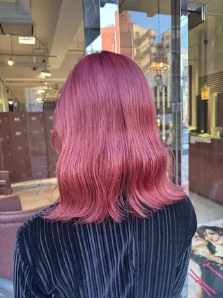 ミディアム カラー 暖水 まりあのヘアスタイル