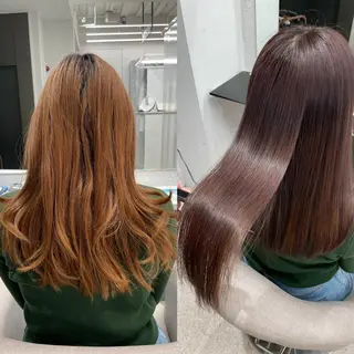 ロング 京都レイヤーカット/ 縮毛矯正/羽柴りくのマツエク・マツパデザイン