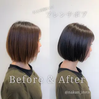 ショート カラー 顔周りレイヤー/ボブ 銀座✨中野まさひろのヘアスタイル