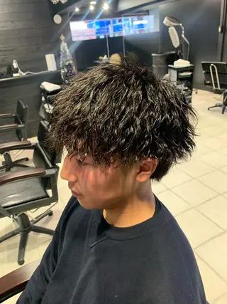 ショート メンズパーマ/難波/ 心斎橋　室園亮佑のヘアスタイル